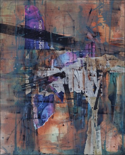 은희준, <제목미정>, oil on canvas & Collage, 162.2x130.3, 2009.